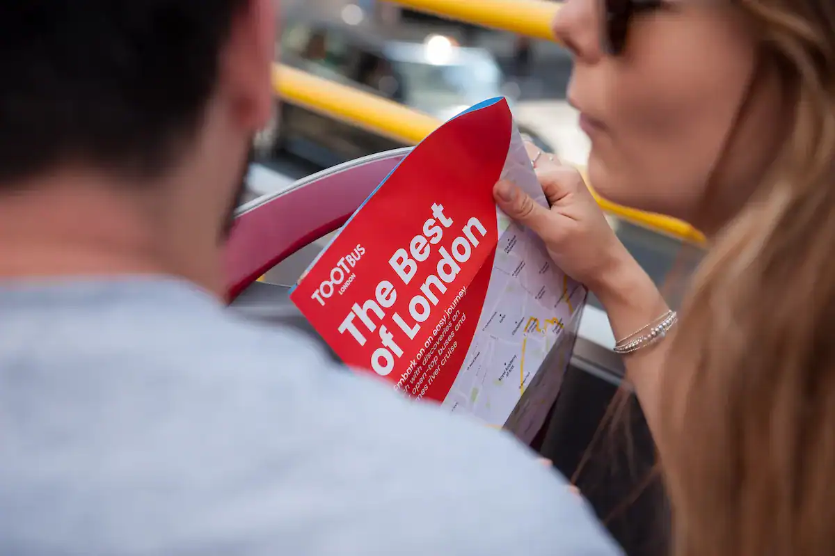Mapa das linhas Tootbus de Londres com 4 linhas
